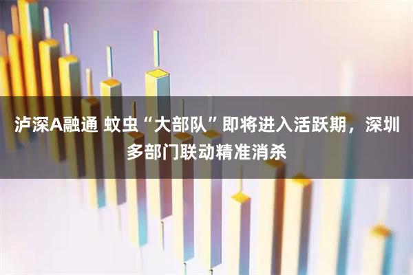 泸深A融通 蚊虫“大部队”即将进入活跃期，深圳多部门联动精准消杀