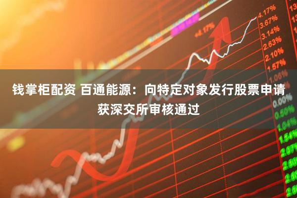 钱掌柜配资 百通能源：向特定对象发行股票申请获深交所审核通过